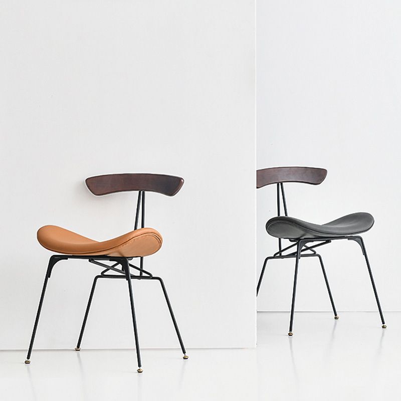 Black Iron Legs Dining Chairs Industrial Armless Dining Side Chair Clearhalo 'Dining Chairs' 'Dining Tables & Seating' 'dining_chair' 'furn' 'furn_dining_chair' 'Furniture' 'Kitchen & Dining Furniture' 1200x1200_8bb66932-7a00-46a5-9304-c4481a1658ae