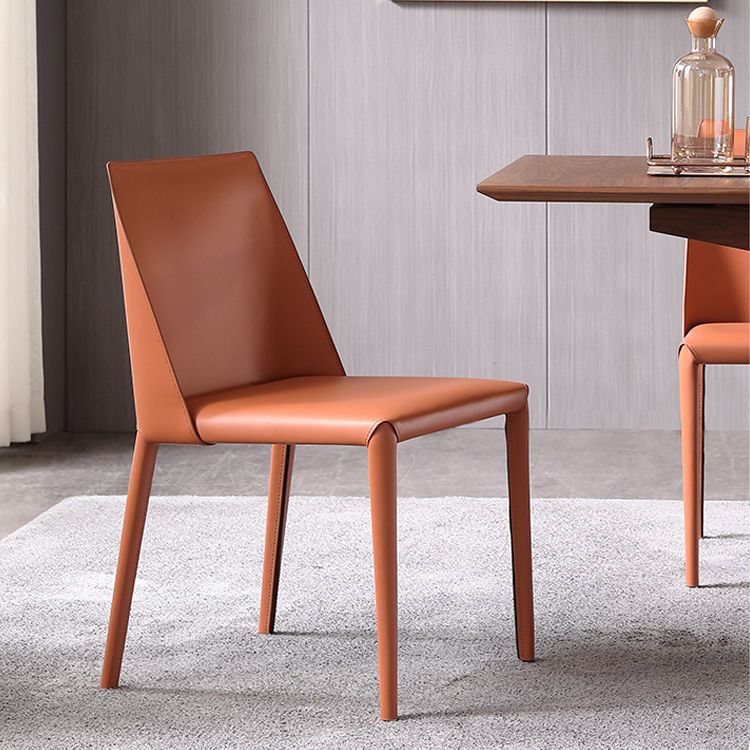 Minimalist Armless Solid Back Chair for Home Use Leather Dining Side Chair Clearhalo 'Dining Chairs' 'Dining Tables & Seating' 'dining_chair' 'furn' 'furn_dining_chair' 'Furniture' 'furniture_dining_chair' 'Kitchen & Dining Furniture' 1200x1200_8bb73529-4a7c-4397-8807-81e71da8346f