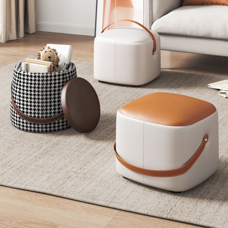 Modern Pouf Ottoman Fabric Upholstered Solid Color Portable Square Ottoman with Storage Clearhalo 'furn' 'furn_ottomans_poufs' 'Furniture' 'Living Room Furniture' 'Ottomans & Poufs' 'ottomans_poufs' 1200x1200_8bb8ca56-9f63-49d9-ab2f-602c21a8db50