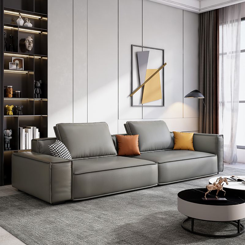 Faux Leather Living Room 3-seater Sofa Square Arm Standard Cushions Settee Clearhalo 'furn' 'furn_sofas' 'Furniture' 'furniture_sofas' 'Living Room Furniture' 'Sofa' 'sofas' 1200x1200_8bb8f12c-51b9-455a-a527-c963aec680ce