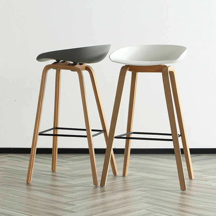 Contemporary Simple Counter Stools 30-inch Indoor Wood Legs Bar Stool with Plastic Seat Clearhalo 'Bar Furniture' 'Bar Stools' 'bar_stools' 'furn' 'furn_bar_stools' 'furniture_bar_stools' 'Kitchen & Dining Furniture' 'kitchen&dining_furn' 'kitchen' 'kitchen_furn' Furniture' 1200x1200_8bb8f5ee-b670-48e7-ae14-5a7e9d61baa8