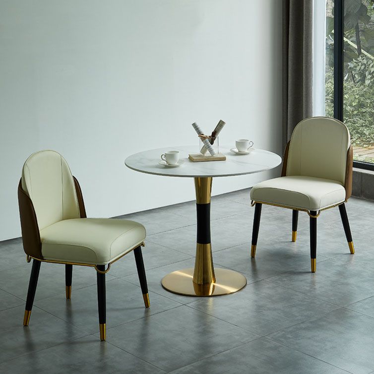 Tavolo in pietra sinterizzato in acciaio tradizionale tavolo interno rotondo di lusso per cucina