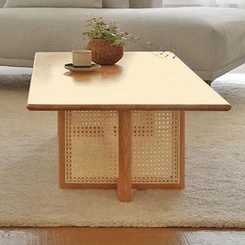 12"H Contemporary Coffee Table Rectangle Solid Wood Single Cocktail Table Clearhalo 'Coffee & Accent Tables' 'Coffee Tables' 'coffee_tables' 'furn' 'furn_coffee_tables' 'Furniture' 'Living Room Furniture' 1200x1200_8bba9f06-438c-4709-bb84-bc42e304712a