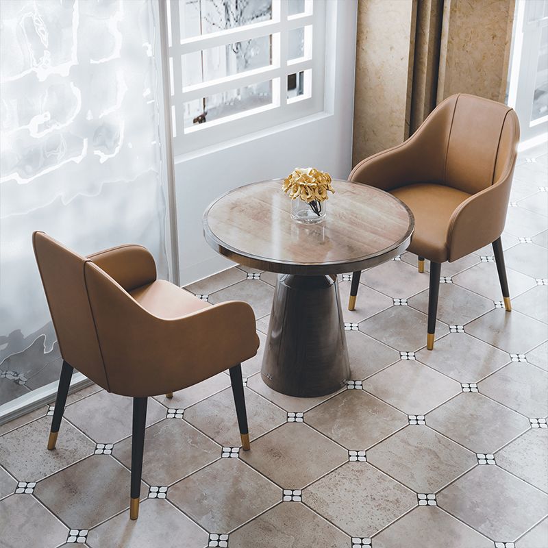 PU Leather Arm Chair Glam Style Dining Dining Arm Chair for Dining Room Clearhalo 'Dining Chairs' 'Dining Tables & Seating' 'dining_chair' 'furn' 'furn_dining_chair' 'Furniture' 'furniture_dining_chair' 'Kitchen & Dining Furniture' 1200x1200_8bbb9e48-3cb2-4392-bb71-84795358b510