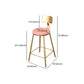 Glam Metal Bar and Counter Stool Low Back Stool with 4 Gold Legs Clearhalo 'Bar Furniture' 'Bar Stools' 'bar_stools' 'furn' 'furn_bar_stools' 'Furniture' 'furniture_bar_stools' 'Kitchen & Dining Furniture' 1200x1200_8bbc2e96-cafa-4a0d-9ba3-bdb50eb1107f
