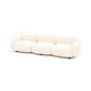 Modern Rolled Arm Sofa White Velvet Sofa for Living Room, Apartment