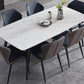 Rectangle Industrial Stone Table Standard Height Kitchen Room Table with 4 Legs