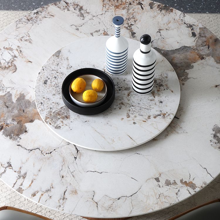 Contemporary Round Shape Gray Table Standard Sintered Stone Dining Table for Kitchen Clearhalo ' dining_table' 'Dining Tables & Seating' 'Dining Tables' 'furn' 'furn_dining_table' 'Furniture' 'furniture_dining_table' 'Kitchen & Dining Furniture' 'kitchen&dining_furn' 'kitchen' 'kitchen_dining_table' 1200x1200_8bbe750b-b793-4ae6-8dd7-f1ea268a951b