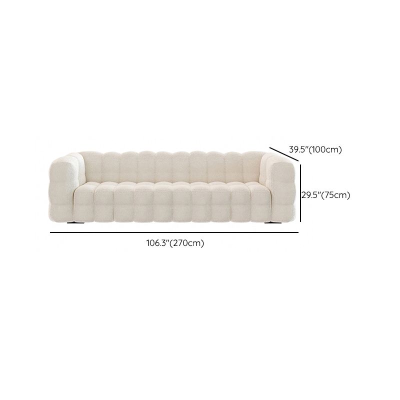 Contemporary Biscuit Back Tuxedo Arm Sofa Fabric Standard Sofa