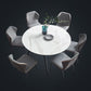 Sintered Stone Extendable Round Dining Table Modern Adjustable Table with Metal 4 Legs Clearhalo ' dining_table' 'Dining Tables & Seating' 'Dining Tables' 'furn' 'furn_dining_table' 'Furniture' 'furniture_dining_table' 'Kitchen & Dining Furniture' 'kitchen&dining_furn' 'kitchen' 'kitchen_dining_table' 1200x1200_8bbf4591-336d-466b-a7db-187bb9a653a0