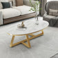 Modern Style Solid Slate Top White Gold/white/black Gold/grey Oval Coffee Table Clearhalo 'Coffee & Accent Tables' 'Coffee Tables' 'coffee_tables' 'furn' 'furn_coffee_tables' 'Furniture' 'Living Room Furniture' 1200x1200_8bbf5769-cc29-4f1b-ac9d-3bd1ed1d5317