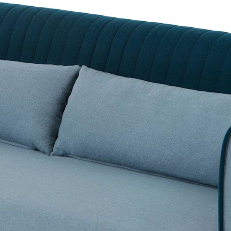 Stoff moderne Smoking -Armsofa mit Bolsterkissen in Blau/Grau