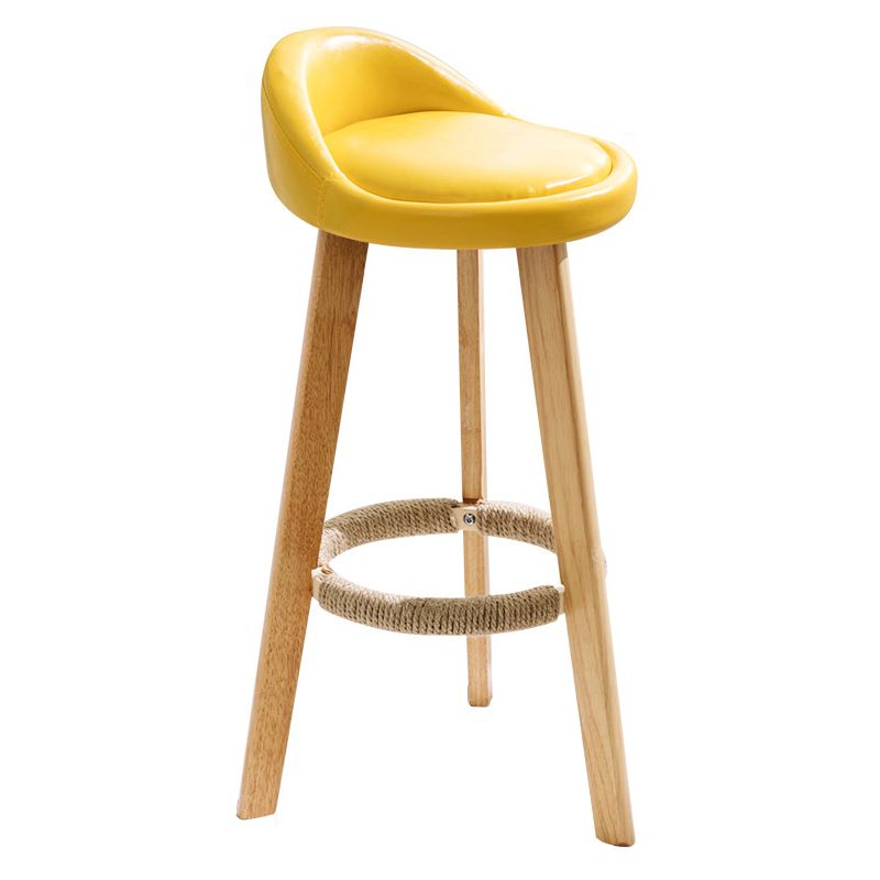 Scandinavia Style Bar-stool Wooden Legs Round Seat with Low Back Barstool Clearhalo 'Bar Furniture' 'Bar Stools' 'bar_stools' 'furn' 'furn_bar_stools' 'furniture_bar_stools' 'Kitchen & Dining Furniture' 'kitchen&dining_furn' 'kitchen' 'kitchen_furn' Furniture' 1200x1200_8bc07cdd-24e9-4da5-869c-eb525cdbd251