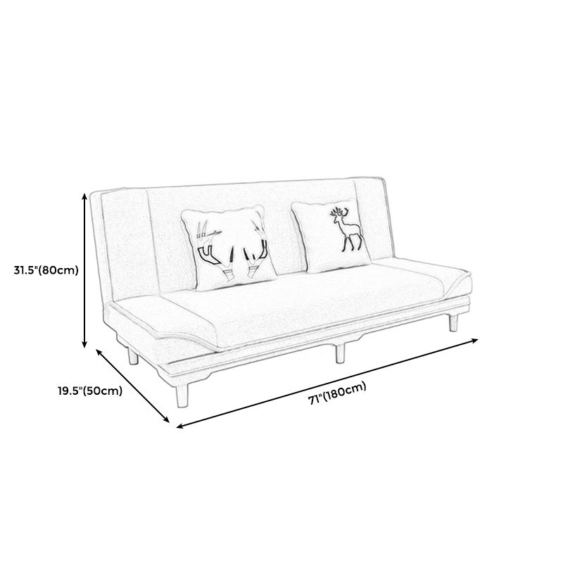 Modern Armless Settee with Cotton Blend 27.55" W Convertible Sleeper Sofa for Living Room Clearhalo 'furn' 'furn_sofas' 'Furniture' 'furniture_sofas' 'kitchen' 'kitchen_sofas' 'Living Room Furniture' 'Sofa' 'sofas' 1200x1200_8bc197ca-2d32-44a6-be26-62e8c359280c