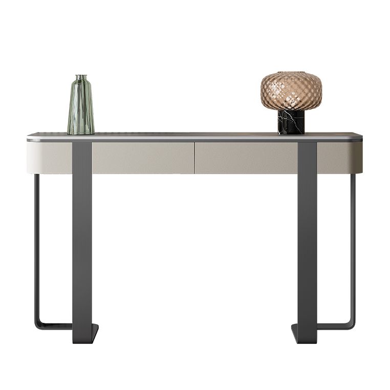 Tavolo di accento di mezza luna di pietra moderna da 33,46 "tavolo da console alta per Hall