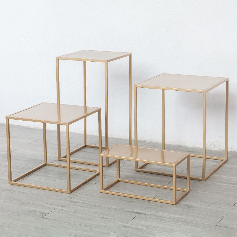 Mesa de deslizamiento de extremo de metal de mediados de siglo Mesa de esquina de sofá marco minimalista