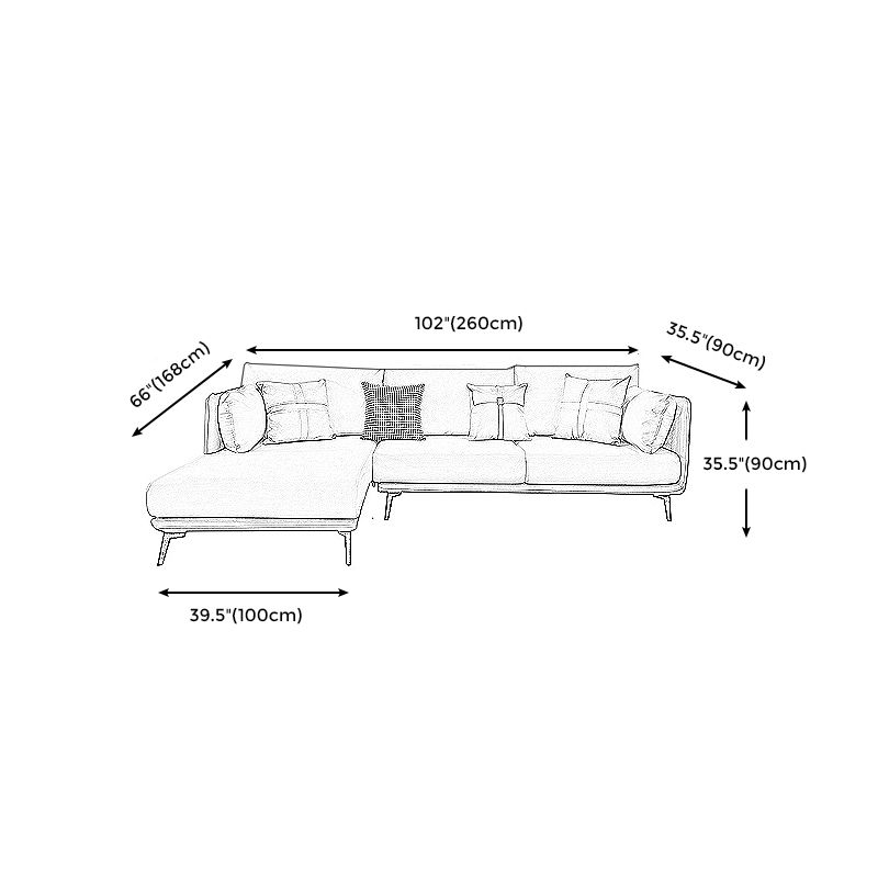 Contemporary Faux Leather Pillow Top Arm Sofa/Sectional Pillowed Back Cushions Clearhalo 'furn' 'furn_sectionals' 'Furniture' 'furniture_sectionals' 'kitchen' 'kitchen_sectionals' 'Living Room Furniture' 'Sectionals' 1200x1200_8bc4104b-54ea-4c48-b174-130b35745a68