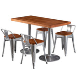 Industrial Style Solid Wood Dining Table Brown Table with Metal Base for Dinning Room Clearhalo ' dining_table' 'Dining Tables & Seating' 'Dining Tables' 'furn' 'furn_dining_table' 'Furniture' 'furniture_dining_table' 'Kitchen & Dining Furniture' 'kitchen&dining_furn' 'kitchen' 'kitchen_dining_table' 1200x1200_8bc73b1e-8a39-4a9b-a968-108a405eb450