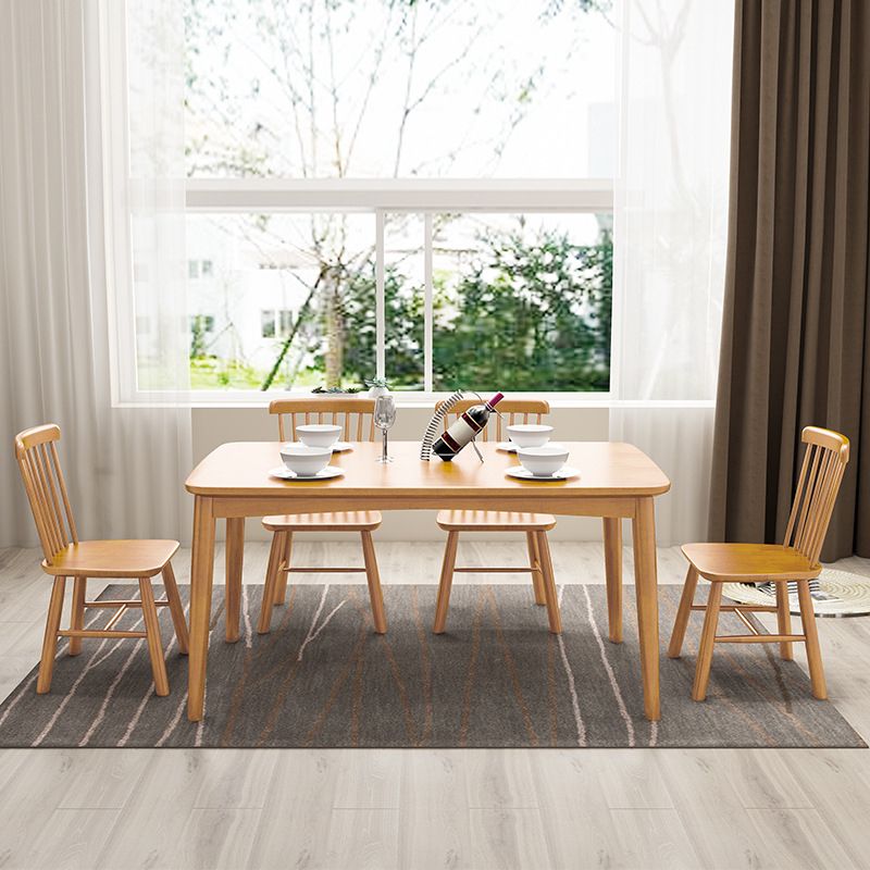 Rectangle Wood Dining Table Contemporary Dinner Table with 4 Legs Clearhalo 'Dining Tables & Seating' 'Dining Tables' 'dining_table' 'furn' 'furn_dining_table' 'Furniture' 'Kitchen & Dining Furniture' 1200x1200_8bc843b6-310d-491a-9410-2717cb193f1e