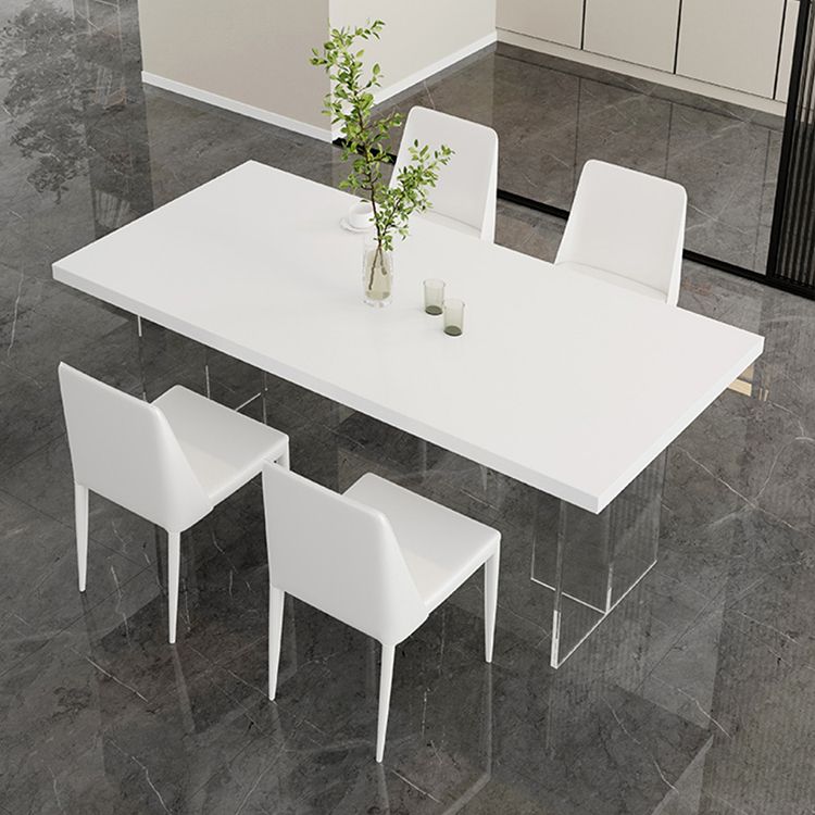 White Dining Table Set 1/3/4/5 Pcs Modern Dining Table with Chairs Clearhalo 'Dining Room Sets' 'Dining Tables & Seating' 'dining_room_set' 'furn' 'furn_dining_room_set' 'Furniture' 'Kitchen & Dining Furniture' 1200x1200_8bc95035-e791-41c3-9546-e49e52422640