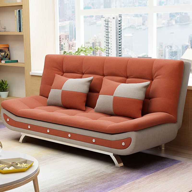 Cotton Blend Convertible Contemporary Biscuit Back Armless Sofa Bed Clearhalo 'furn' 'furn_sofas' 'Furniture' 'Living Room Furniture' 'Sofa' 'sofas' 1200x1200_8bcc2d89-8f0a-4383-aac4-fb6e42c533ce