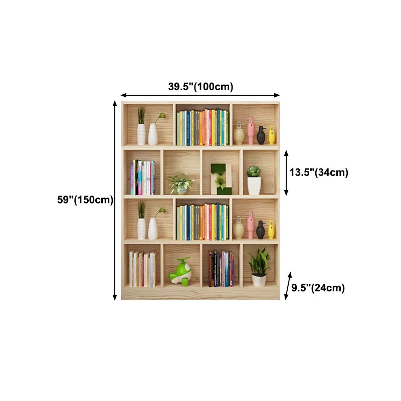 Natural Pine Wood Standard Bookshelf Modern Closed Back Bookcase for Classroom Clearhalo 'Bookcases' 'furn' 'furn_bookcases' 'Furniture' 'furniture_bookcases' 'Office Furniture' 1200x1200_8bcc4315-5608-41cf-8ef7-7107593bee38