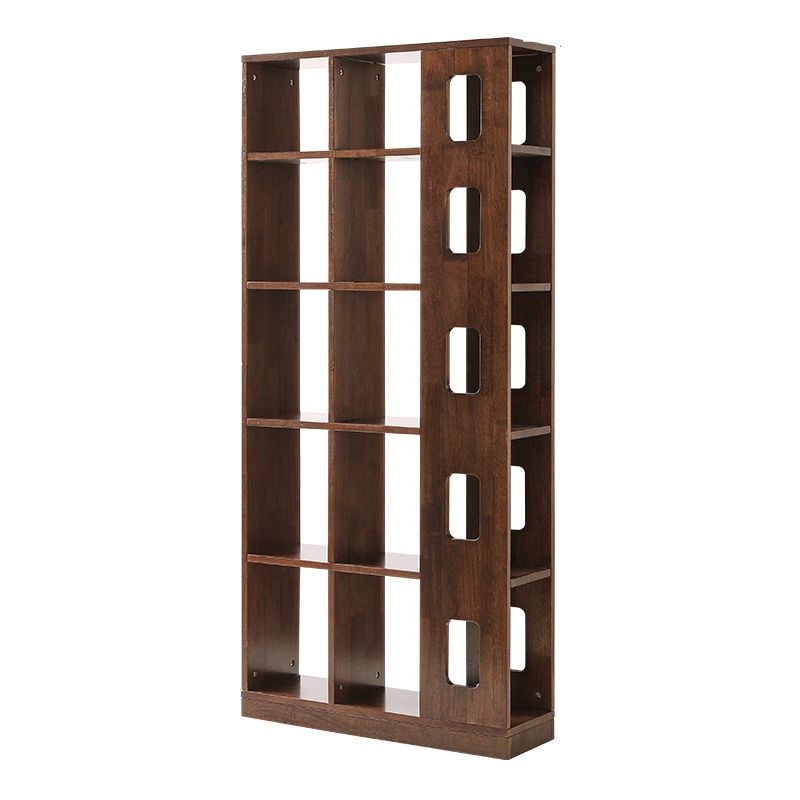 Mid Century Modern Brown Shelf BOUWCAST Open opslag voor thuiskantoor