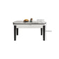 Modern Round Stone Top Dining Table Extendable for Small Spaces with Storage