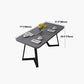 Metal Industrial Rectangle Dining Table Grey Wood Top Table with Sled Base Clearhalo ' dining_table' 'Dining Tables & Seating' 'Dining Tables' 'furn' 'furn_dining_table' 'Furniture' 'furniture_dining_table' 'Kitchen & Dining Furniture' 'kitchen&dining_furn' 'kitchen' 'kitchen_dining_table' 1200x1200_8bd11ed6-ee63-4cc6-826b-8bcd81e690a1