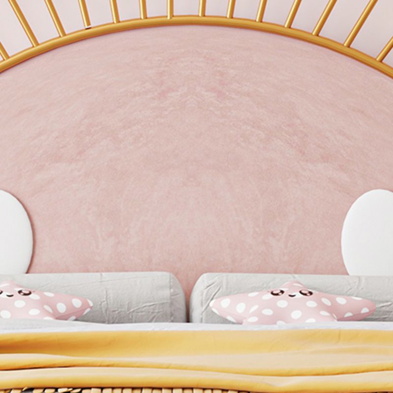 Glam Open-Frame Bed with Upholstered Headboard and Metal Legs Clearhalo 'Bedroom Furniture' 'Beds' 'furn' 'furn_beds' 'Furniture' 1200x1200_8bd13757-3bb6-4a03-b9d1-c8bad2f22856