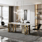 Glam Style Dining Rectangle Table Dining Sintered Stone Table for Home