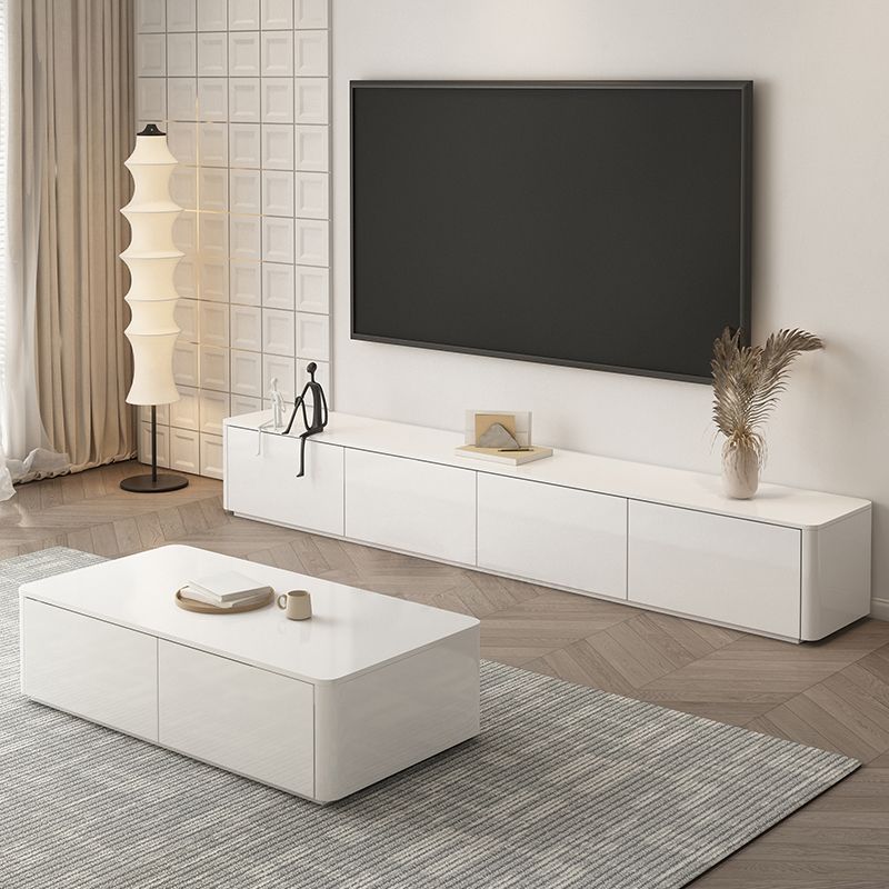 Faux Wood Media Console Contemporary White TV Stand Console with Drawers Clearhalo 'furn' 'furn_tv_stands_entertainment_centers' 'Furniture' 'Living Room Furniture' 'TV Stands & Entertainment Centers' 'TV Stands & Media Storage Furniture' 'tv_stands_entertainment_centers' 1200x1200_8bd4b440-5c56-43c9-a749-c3b5ae5e41da