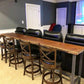 Brown Modern Style Table in Solid Wood and Metal Balcony Bar Table Clearhalo 'Bar Furniture' 'Bar Tables' 'bar_tables' 'Furniture' 'furniture_bar_tables' 'Kitchen & Dining Furniture' 1200x1200_8bd6fc07-3b06-4ff5-a246-8e06f9ee7a17