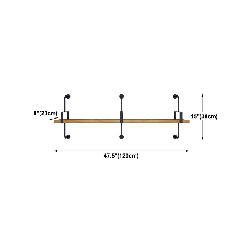 7.87 "W estantería de estilo industrial montado en la pared para la sala de estudio del hogar