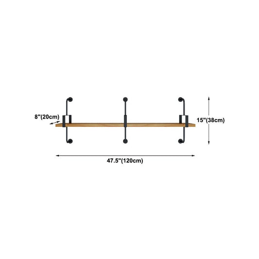 7.87"W Bookshelf Wall Mounted Industrial Style Bookcase for Home Study Room