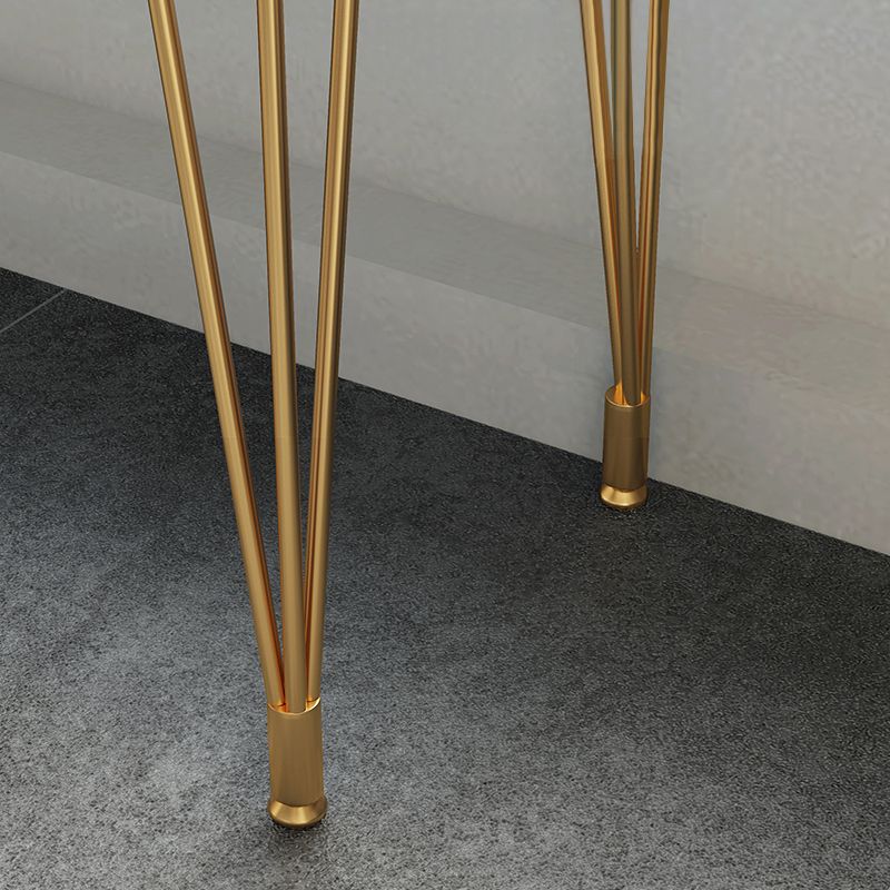 Glam Gold Iron Bar Dining Table White Stone Top Indoor Bistro Table with 4-Legs Pedestal Clearhalo 'Bar Furniture' 'Bar Tables' 'bar_tables' 'furn' 'furn_bar_tables' 'Furniture' 'furniture_bar_tables' 'Kitchen & Dining Furniture' 1200x1200_8bd9230c-a3da-4be4-a727-db24f23e64a5