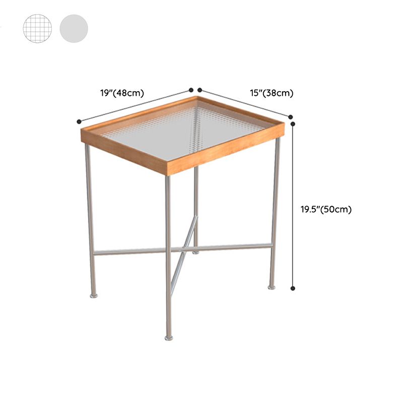 Modern Cross Legs End Slide Table Clear Tray Top Corner Table Clearhalo 'Coffee & Accent Tables' 'End & Side Tables' 'end_side_tables' 'furn' 'furn_end_side_tables' 'Furniture' 'Living Room Furniture' 1200x1200_8bd99a42-7261-457e-87e1-d3c3e1e73da1