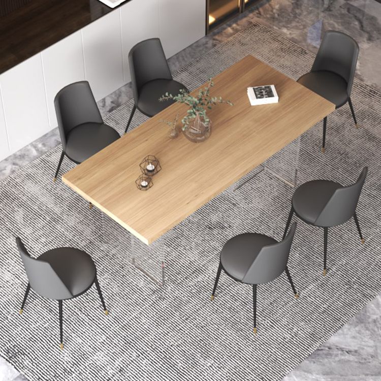 Modern Solid Wood Tabletop Dining Table for Small Space Acrylic Base Clearhalo 'Dining Tables & Seating' 'Dining Tables' 'dining_table' 'furn' 'furn_dining_table' 'Furniture' 'Kitchen & Dining Furniture' 1200x1200_8bda552c-6585-466f-906f-5c85b0d18575