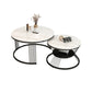 Round Slate Coffee Table Glam Nesting Coffee Table Set with Storage Shelf Clearhalo 'Coffee & Accent Tables' 'Coffee Tables' 'coffee_tables' 'furn' 'furn_coffee_tables' 'Furniture' 'Living Room Furniture' 1200x1200_8bdae82b-7ce2-41bb-83c1-7de6ed5b94b4