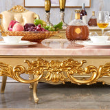 Rectangle 4 Legs Victorian Table Fixed Table with Marble Top Clearhalo 'Dining Tables & Seating' 'Dining Tables' 'dining_table' 'furn' 'furn_dining_table' 'Furniture' 'Kitchen & Dining Furniture' 1200x1200_8bdc8ecb-3a35-4587-bddc-ee8f81589183