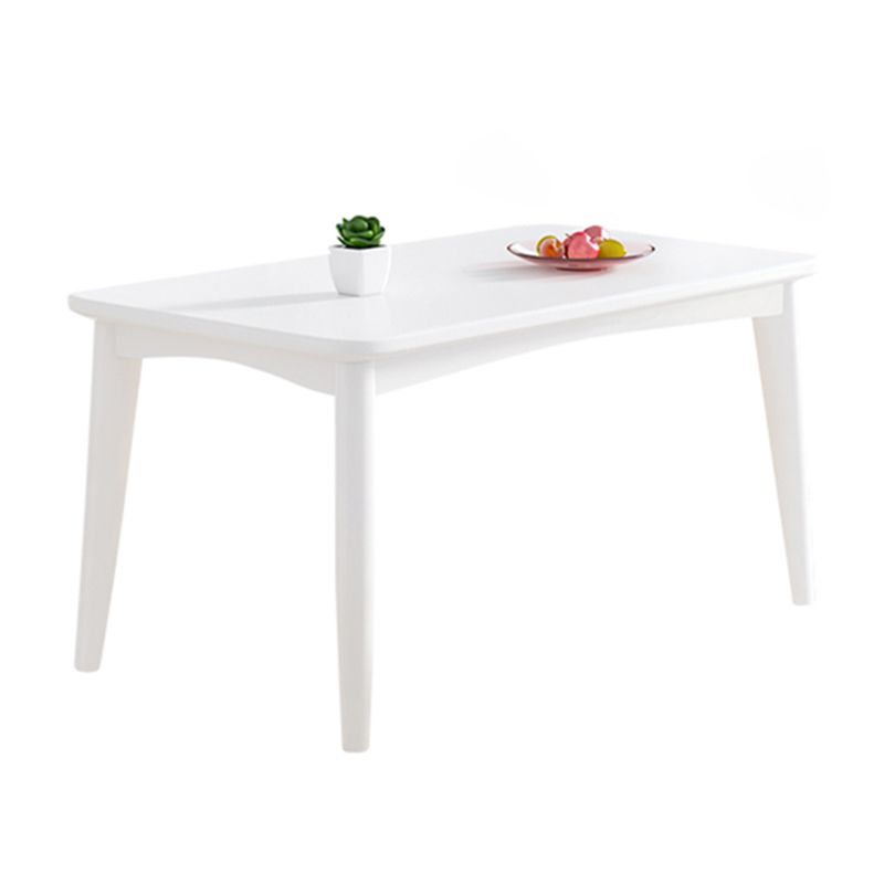 Modern Style White Dining Table Rectangle Solid Wood Dining Table with 4 Legs Clearhalo ' dining_table' 'Dining Tables & Seating' 'Dining Tables' 'Furniture' 'furniture_dining_table' 'Kitchen & Dining Furniture' 'kitchen&dining_furn' 'kitchen' 'kitchen_dining_table' 1200x1200_8bded89a-ea4c-4597-8cb9-df910b6b418a