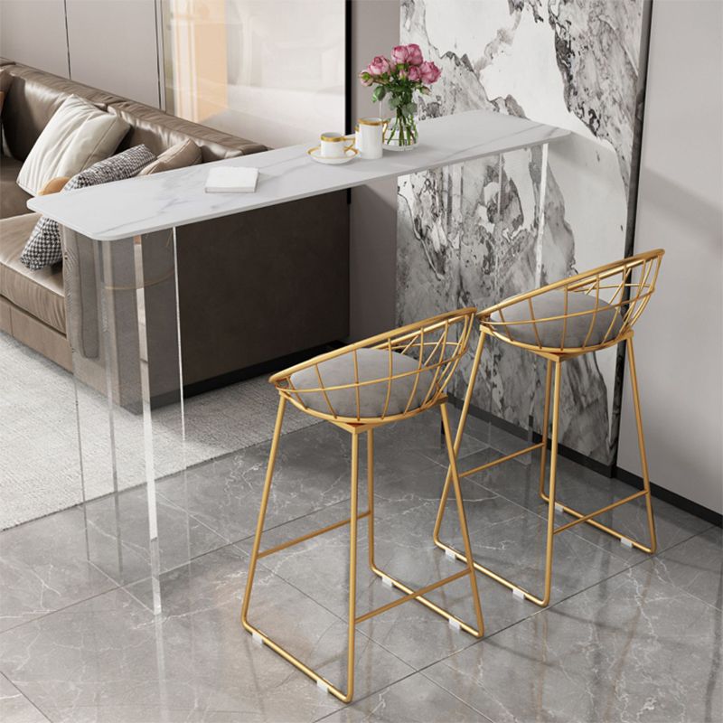Modern White Stone Top Bistro Table with Acrylic Base for Small Places Clearhalo 'Bar Furniture' 'Bar Tables' 'bar_tables' 'furn' 'furn_bar_tables' 'Furniture' 'Kitchen & Dining Furniture' 1200x1200_8bdf4230-4bfc-49fd-9f00-d29307f1e0dd