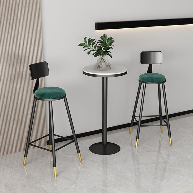 Industrial Bar Table Dining Table with Pedestal Base for Kitchen Living Room Clearhalo 'Bar Furniture' 'Bar Tables' 'bar_tables' 'furn' 'furn_bar_tables' 'Furniture' 'Kitchen & Dining Furniture' 1200x1200_8be0021c-d8bf-4cb9-99d3-ab6317bc604c