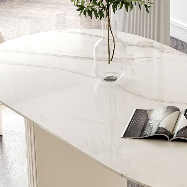 Glam 1/2/5/6/7 Pieces Dining Set Oval Sintered Stone Dining Table Set for Dining Areas Clearhalo 'Dining Room Sets' 'Dining Tables & Seating' 'dining_room_set' 'furn' 'furn_dining_room_set' 'Furniture' 'furniture_dining_room_set' 'Kitchen & Dining Furniture' 1200x1200_8be08284-b280-470d-b763-913d6e3de280