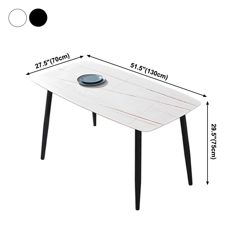 Industrial Home Sintered Stone Scratch Resistant Dining Table 4 Legs Base Rectangle Table Clearhalo ' dining_table' 'Dining Tables & Seating' 'Dining Tables' 'furn' 'furn_dining_table' 'Furniture' 'furniture_dining_table' 'Kitchen & Dining Furniture' 'kitchen&dining_furn' 'kitchen' 'kitchen_dining_table' 1200x1200_8be4df04-4e78-4395-bd10-dc68e6f77b5a