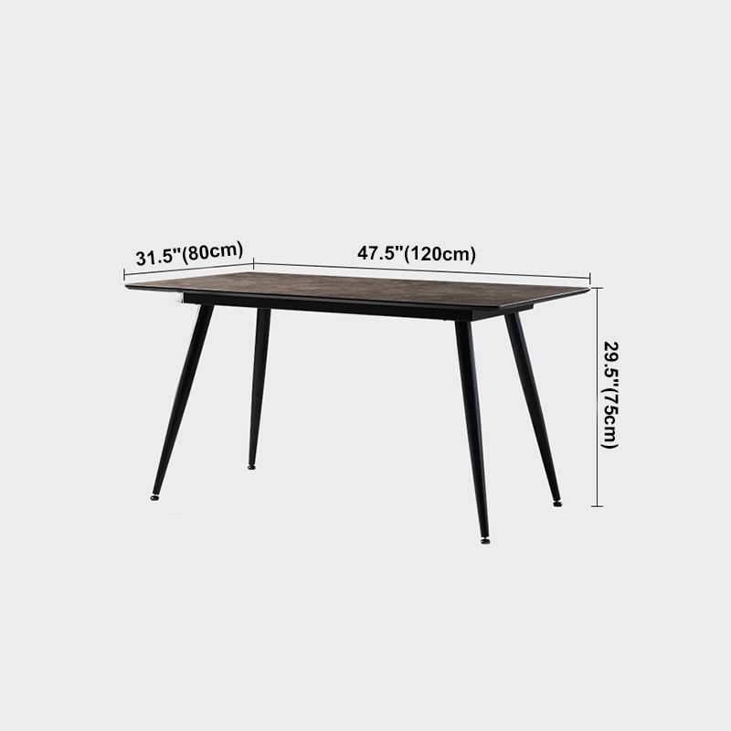 Industrial Style Dining Table Brown 4 Legs Dining Table with Black Frame Clearhalo ' dining_table' 'Dining Tables & Seating' 'Dining Tables' 'furn' 'furn_dining_table' 'Furniture' 'furniture_dining_table' 'Kitchen & Dining Furniture' 'kitchen&dining_furn' 'kitchen' 'kitchen_dining_table' 1200x1200_8be65a9b-49a1-483f-b2c9-e8346e67394f