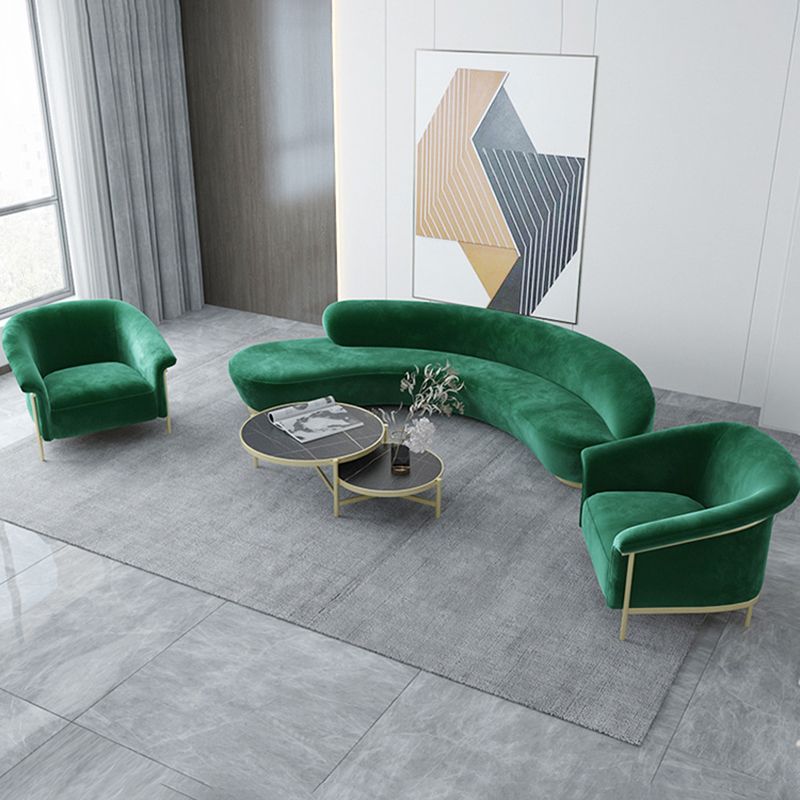 現代の湾曲したソファウール埋め込み型アームソファ幅35.43インチ幅