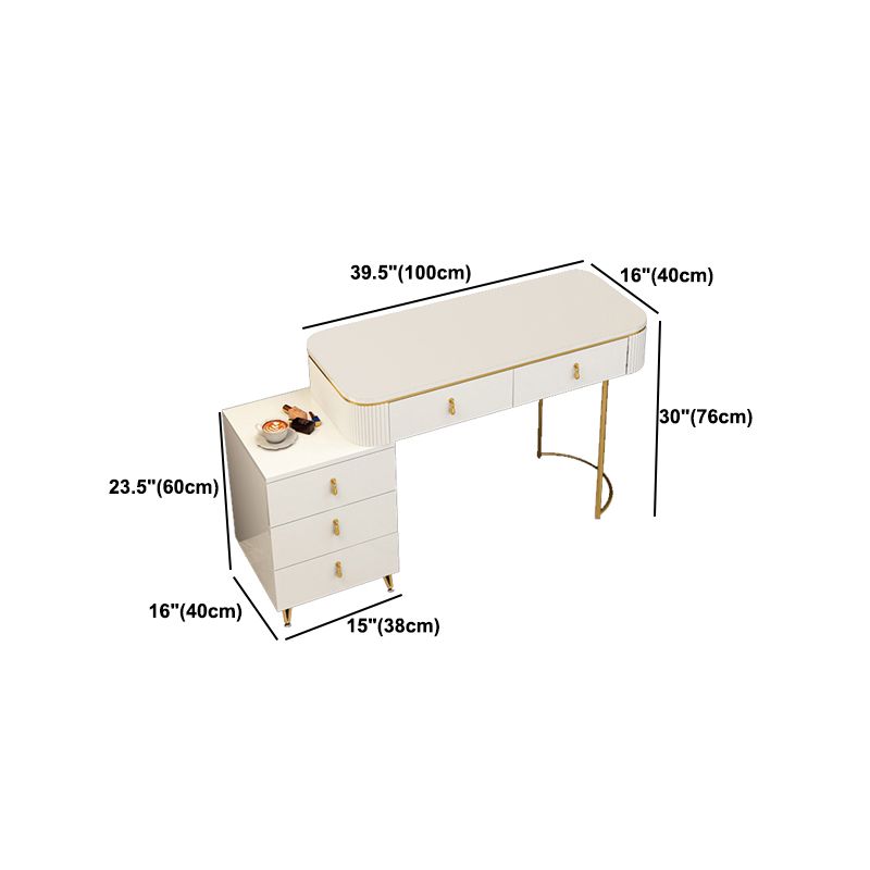 Contemporary Make-up Vanity White Vanity Dressing Table with Drawers