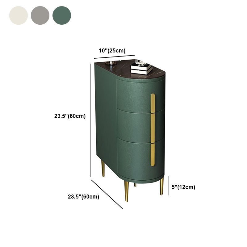 9.8" W X 23.6" H Modern Side Table with Four Gold Metal Legs