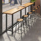 Pine Wood Bar Dining Table Industrial Bar Table with Trestle Base in Black Clearhalo 'Bar Furniture' 'Bar Tables' 'bar_tables' 'furn' 'furn_bar_tables' 'Furniture' 'furniture_bar_tables' 'Kitchen & Dining Furniture' 1200x1200_8bea682a-c67b-47fc-b446-8fce0ac372e6